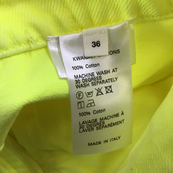 KWAIDAN EDITIONS ACID GREEN HIGH-RISE STRAIGHT LEG JEANS - Picture 5 of 6